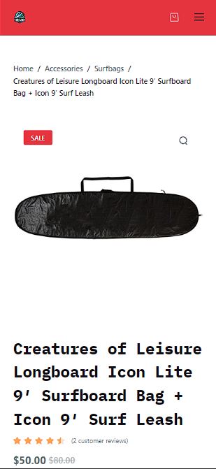 Surf & Ride mobile view